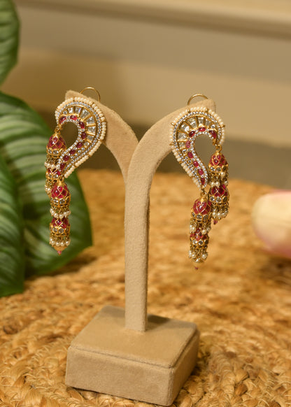 Surkh Paisley Jhumki Earrings