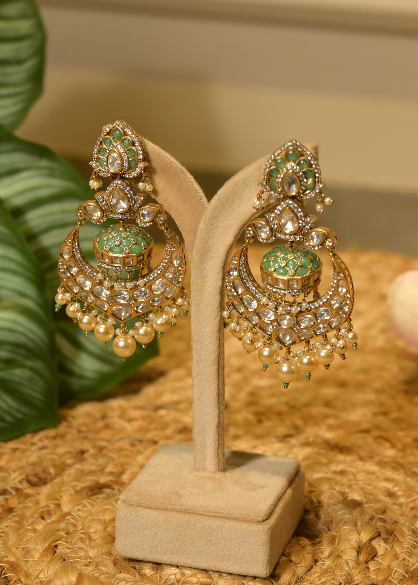 Jade Jhoomar Chandbali Earrings