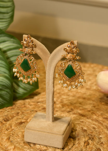 Zeenat Panna Jhumka Earrings