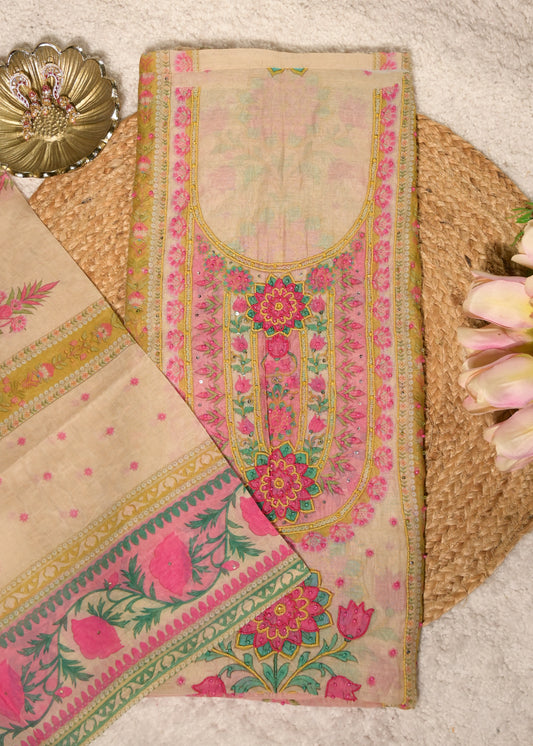 Amber Pink Cotton Floral Suit Set