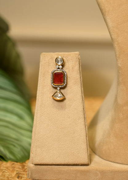 Ruby Red Pearl & Stud Choker Set