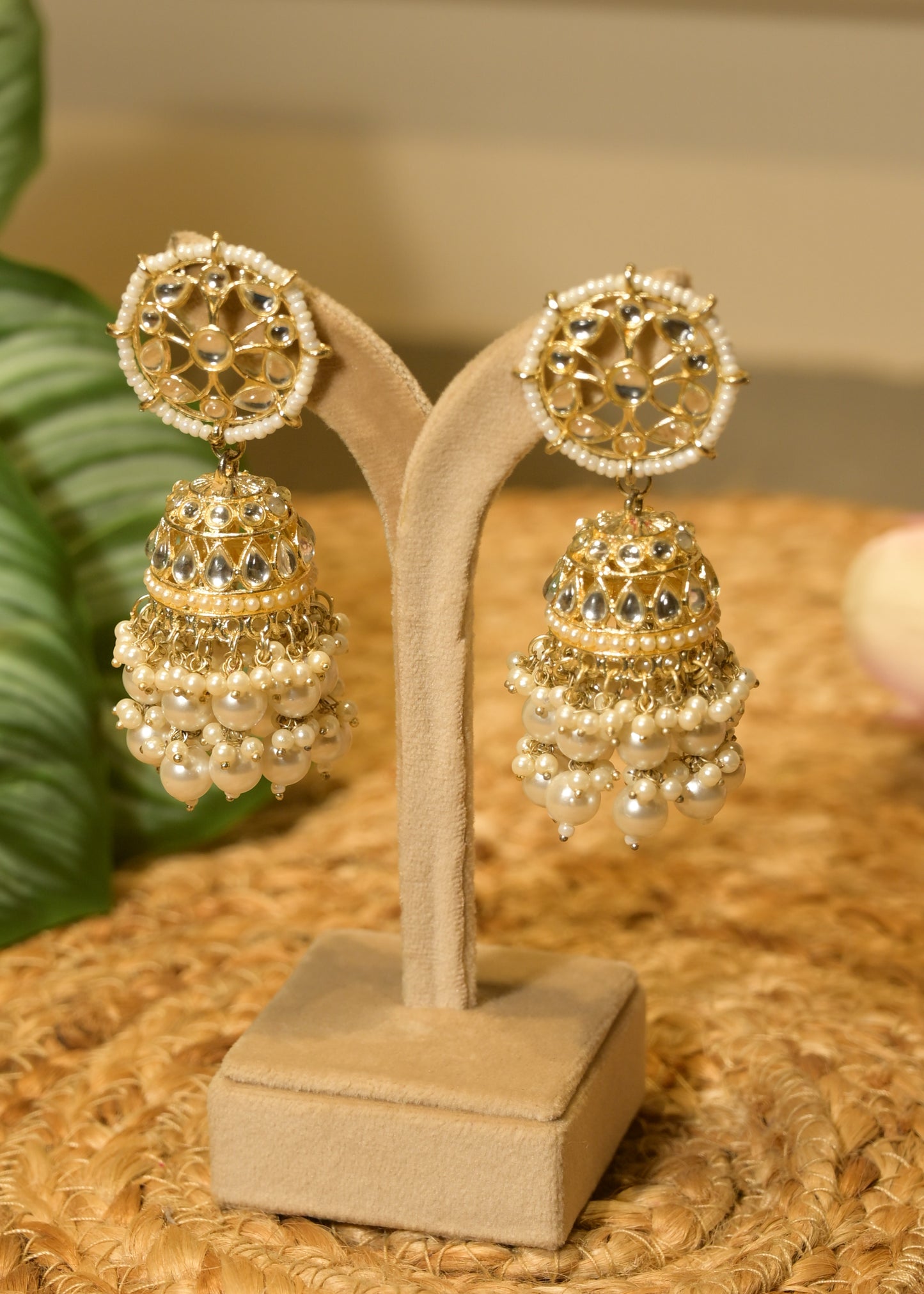 Chandani Pearl Drop Jhumka Earrings