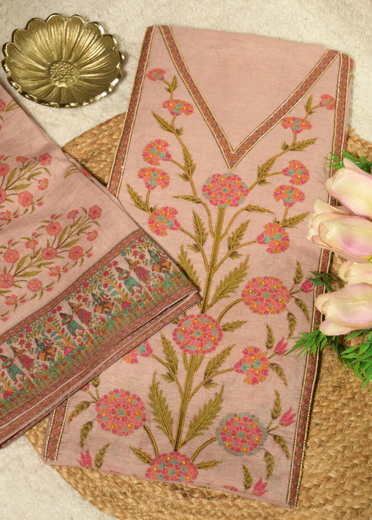 Aranya Pink Cotton Floral Suit Set