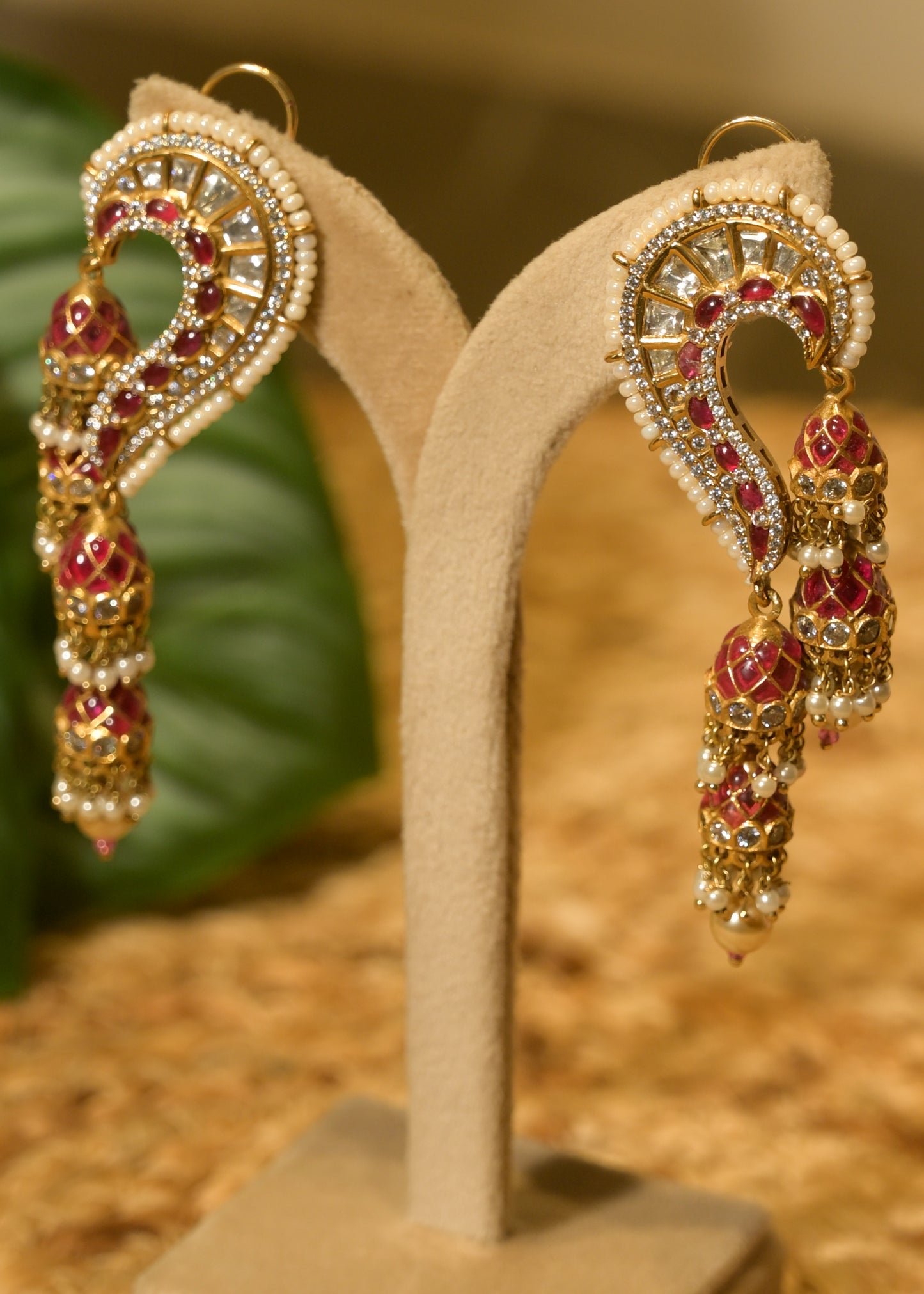 Surkh Paisley Jhumki Earrings