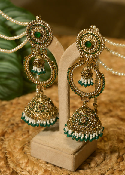 Panna Pearl Chand Jhumka with Tanna