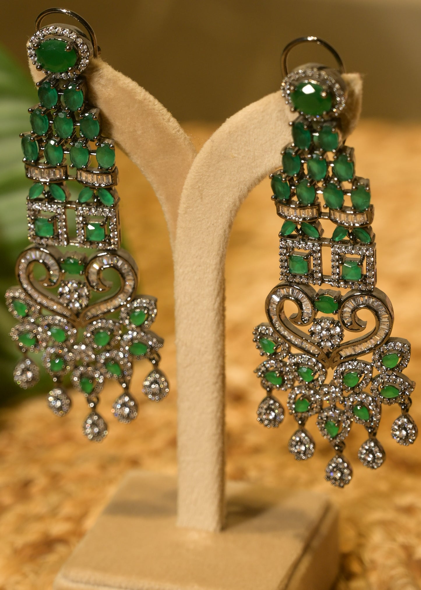 Jade Palace Heavy AD Earrings