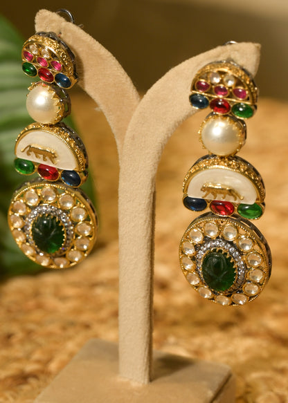 Navrang Tiger Royal Earrings
