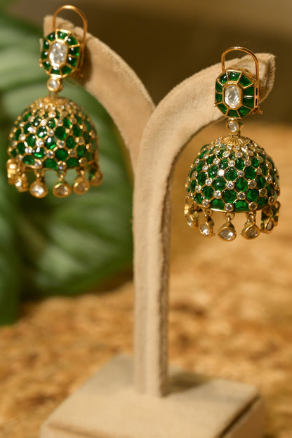 Emerald Green Noor Jhumka Earrings