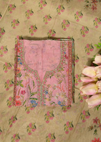 Gulnaar Pink Cotton Floral Suit Set