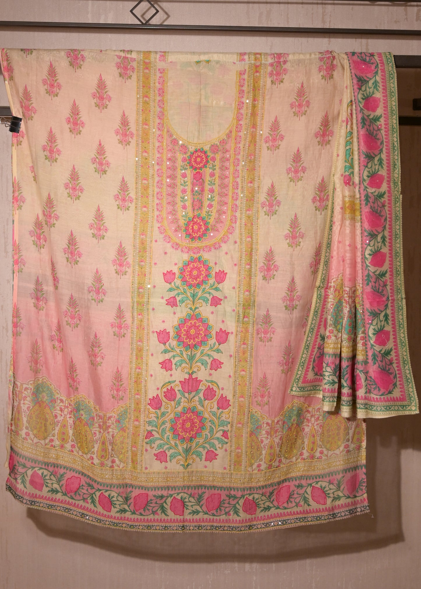 Amber Pink Cotton Floral Suit Set