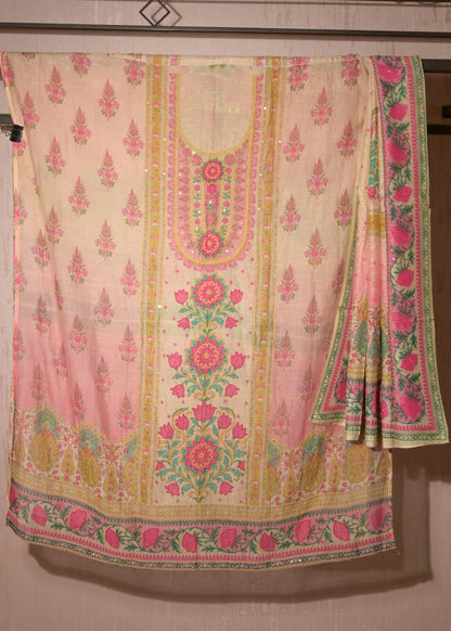 Amber Pink Cotton Floral Suit Set