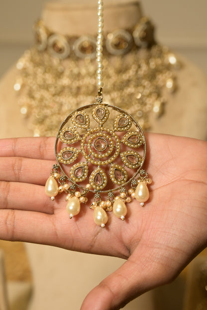 Noorani Jharna Pearl Cascade Choker Set with Tikka