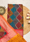 Rabi Red Printed Unstitched Suit Set