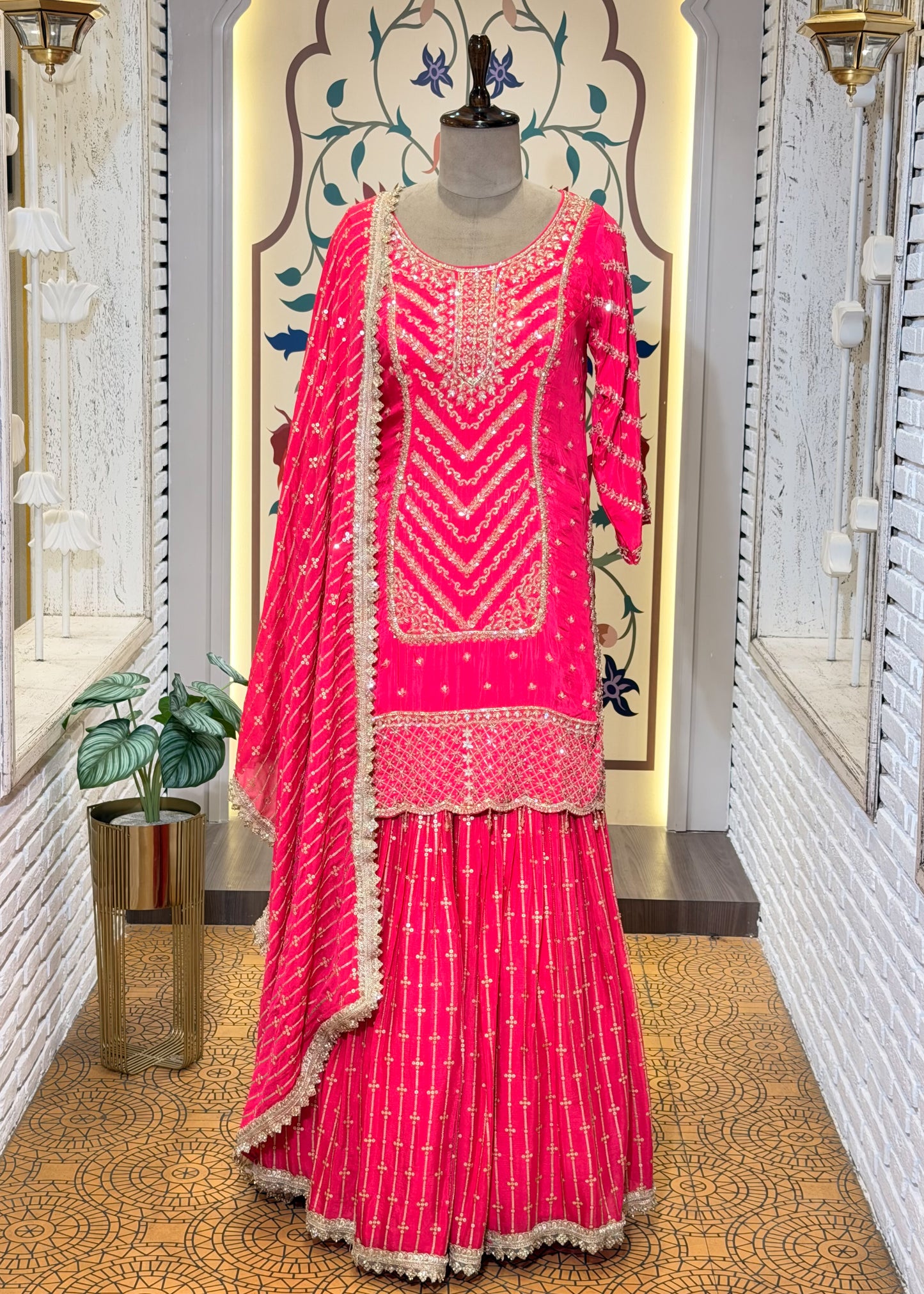Rani Party Wear Sharara Suit Set