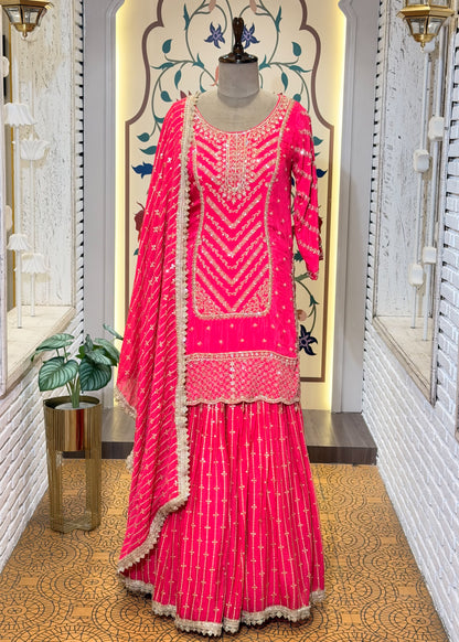 Rani Party Wear Sharara Suit Set