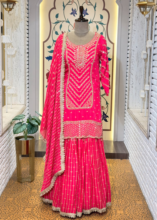 Rani Party Wear Sharara Suit Set