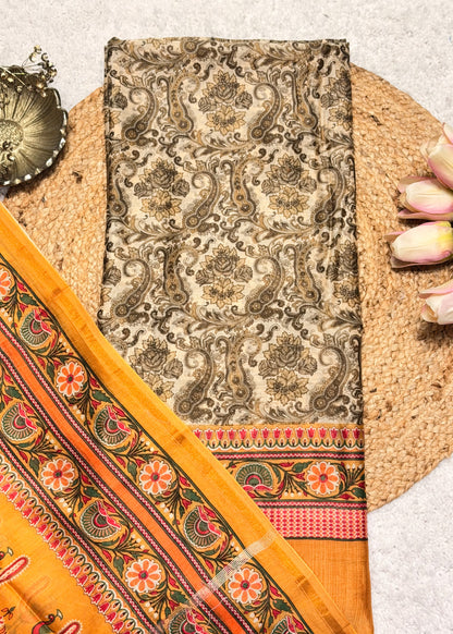 Bahaar Mustard Paisley Printed Suit Set