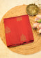 Ruby Red Raw Silk Neem Zari Boota Saree with Unstitched Blouse