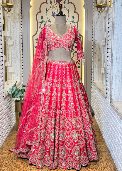 Rani Mirror Embroidered Designer Lehenga with Full Sleeves Blouse