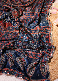 Hasna Mirror Ajrak Printed Saree