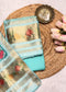 Sea Green Chanderi Floral Printed Unstitched Suit Set