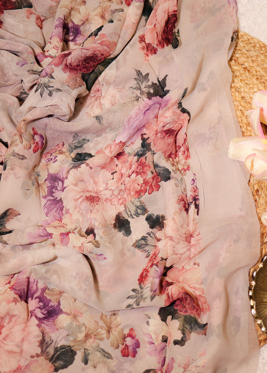 Aaina Pure Georgette Printed Saree
