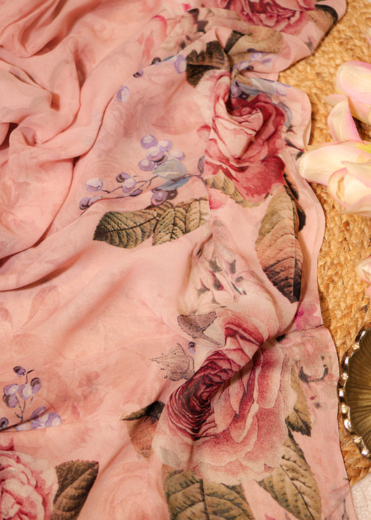 Sundari Pure Georgette Printed Saree