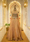 Tissue Golden Gemstone Halter Neck Top Lehenga with Dupatta
