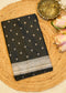 Black Banarasi Kattan Silk Booti Zari Border with Unstitched Blouse