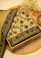 Tuba Beige & Black Aari Work Unstitched Suit Set