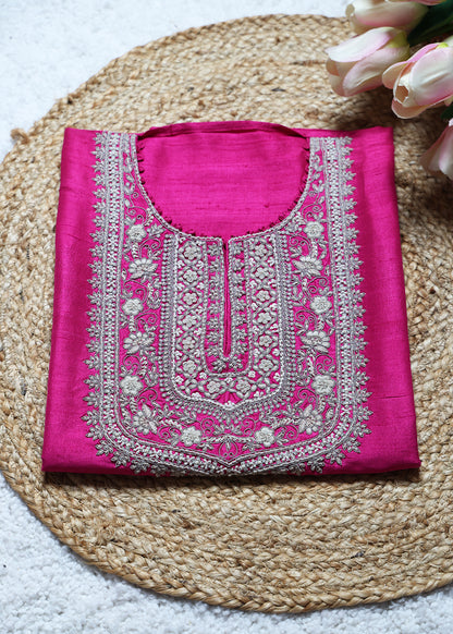 Gulabi Pink Handcrafted Unstitched Suit Set