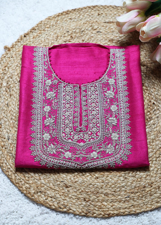 Gulabi Pink Handcrafted Unstitched Suit Set