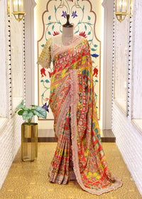 Tanvi Mustard Saree with Stitched Blouse