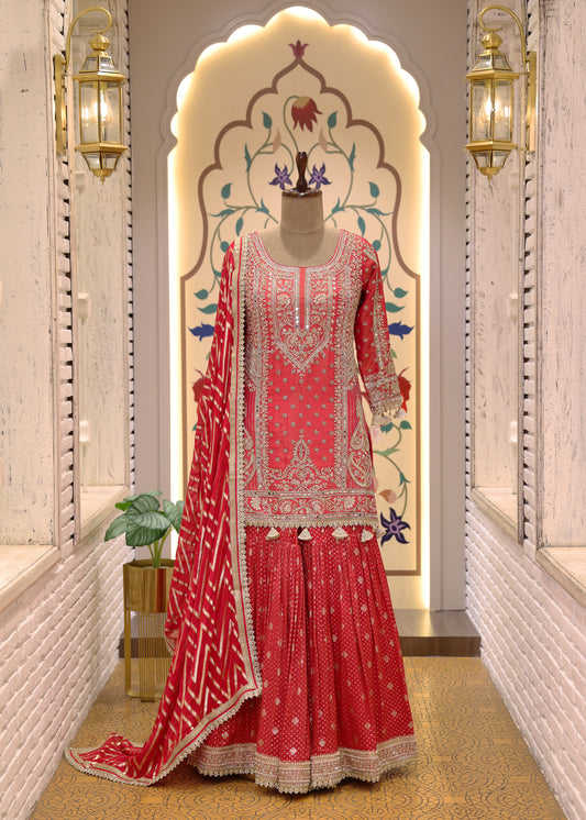 Navya Pink Heavy Sharara Set with Dupatta