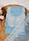 Pranika Blue & White Unstitched Suit Set