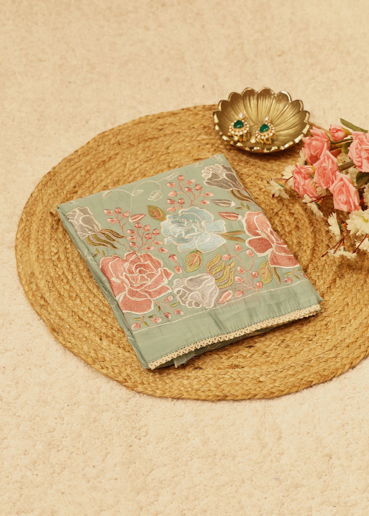 Lilya Blue Floral Unstitched Suit Set