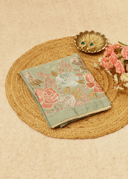 Lilya Blue Floral Unstitched Suit Set