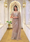 Golden Designer Pallu Saree with Hand Embroidered Pletes and Stitched Blouse