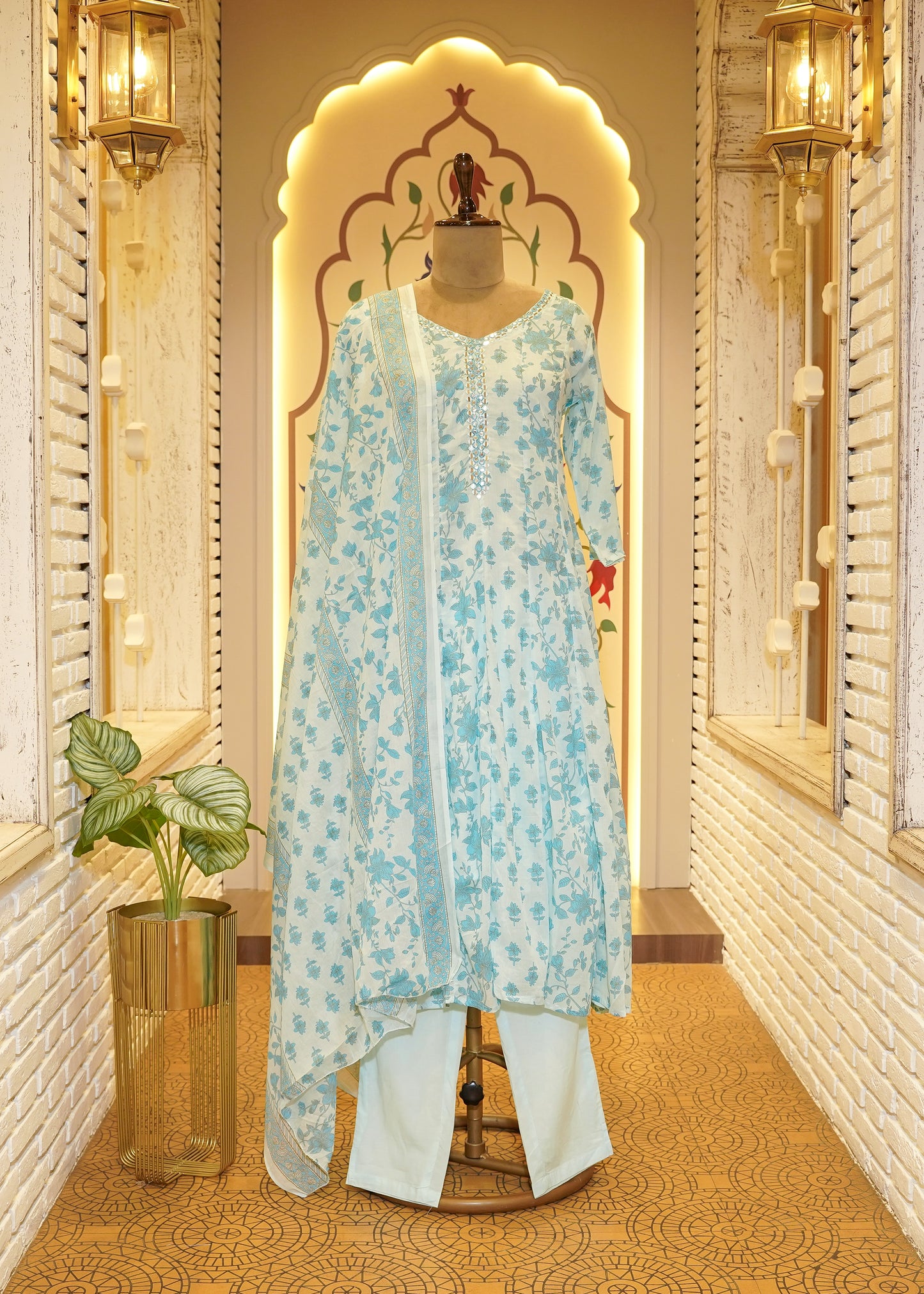Damini Firozi Stitched Suit Set