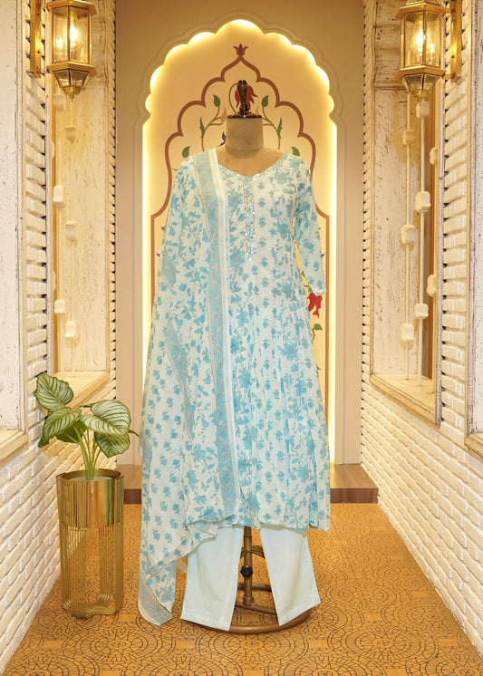 Damini Firozi Stitched Suit Set
