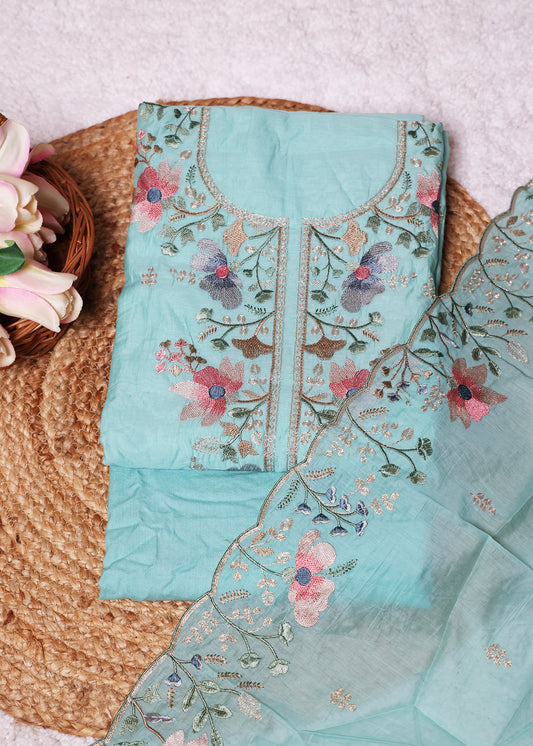 Trisha Blue Unstitched Suit set