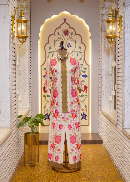 Ivory Crush Cotton Floral Printed Co-ord Set