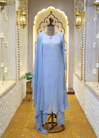 Meher Blue A-line Stitched Suit Set