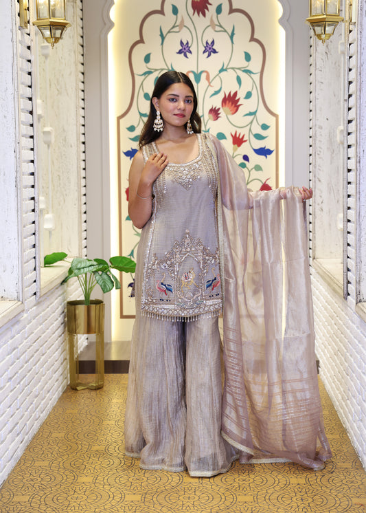 Tarini Tissue Slit Palazzo Set