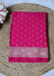 Pink Booti and Zari Border Banarasi Saree with Unstitched Blouse