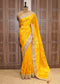 Yellow Tissue Weaving Saree with Gota Lace and Unstitched Blouse