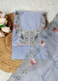 Trisha Purple Unstitched Suit set