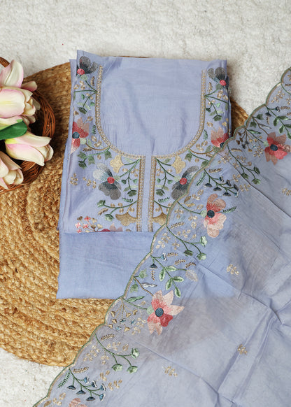 Trisha Purple Unstitched Suit set