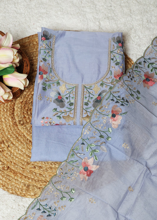 Trisha Purple Unstitched Suit set