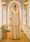 Beige Tissue Hand Embellished Short Shirt & Sharara Co-ord Set